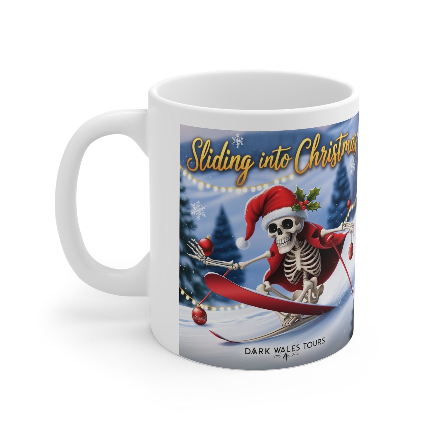 Sliding into Christmas White Mug