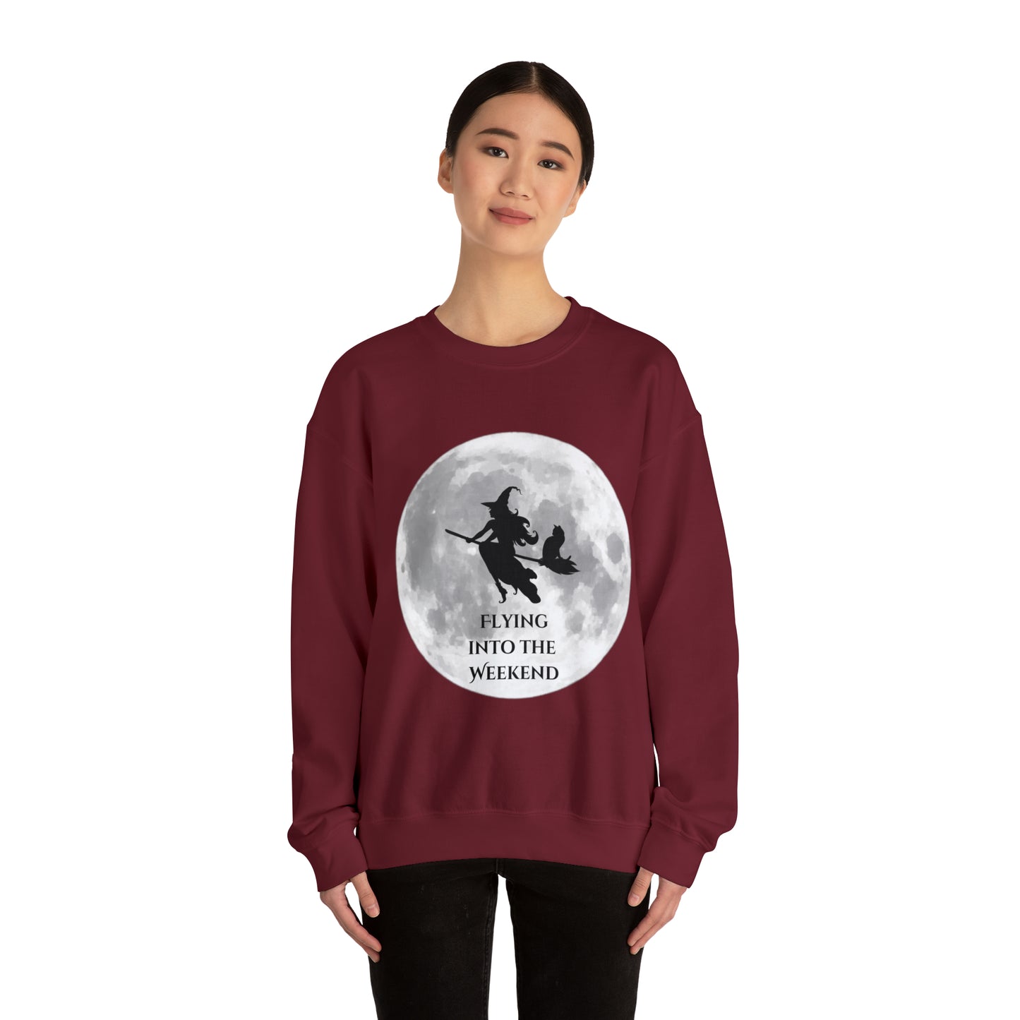 Flying Witch Unisex Heavy Blend™ Crewneck Sweatshirt