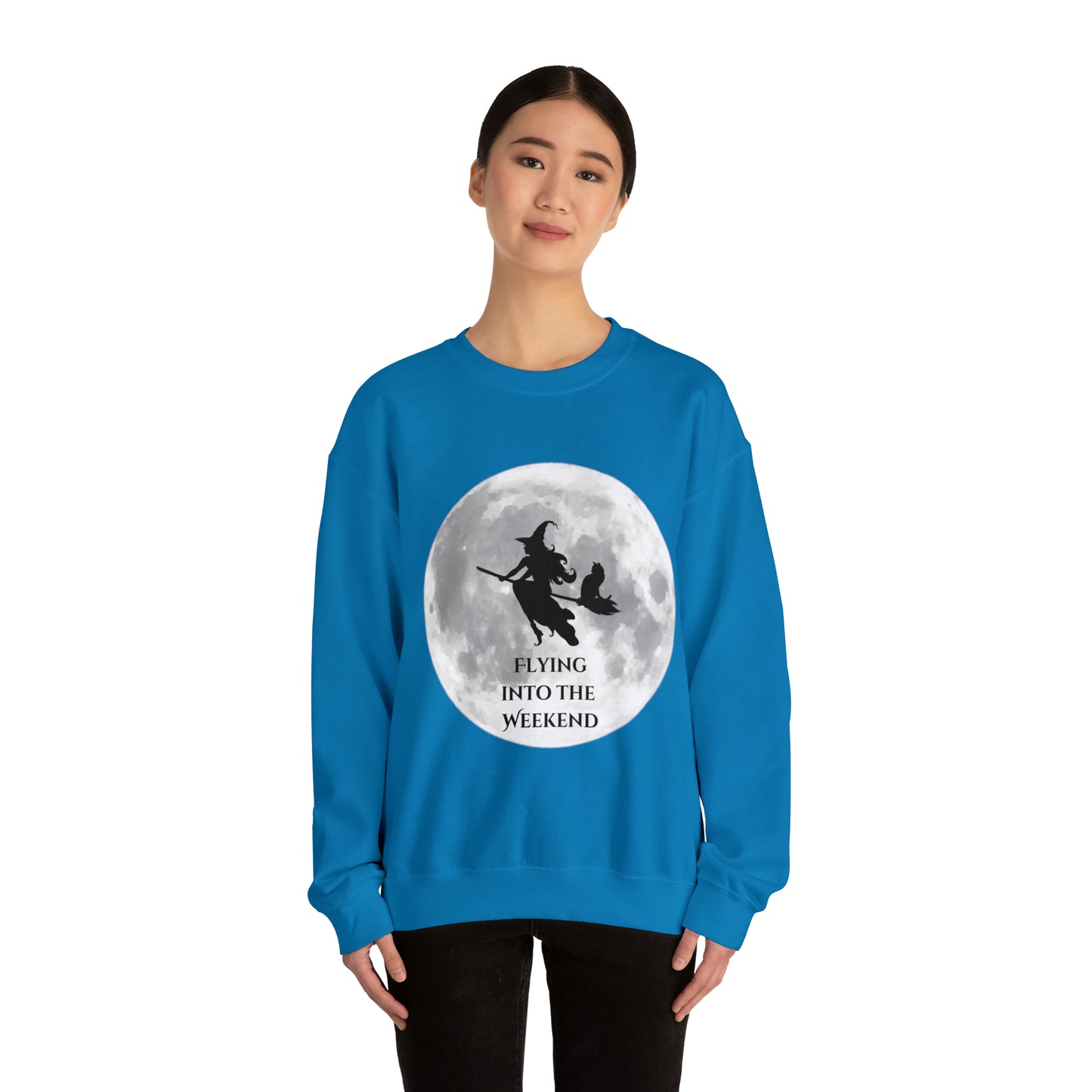 Flying Witch Unisex Heavy Blend™ Crewneck Sweatshirt