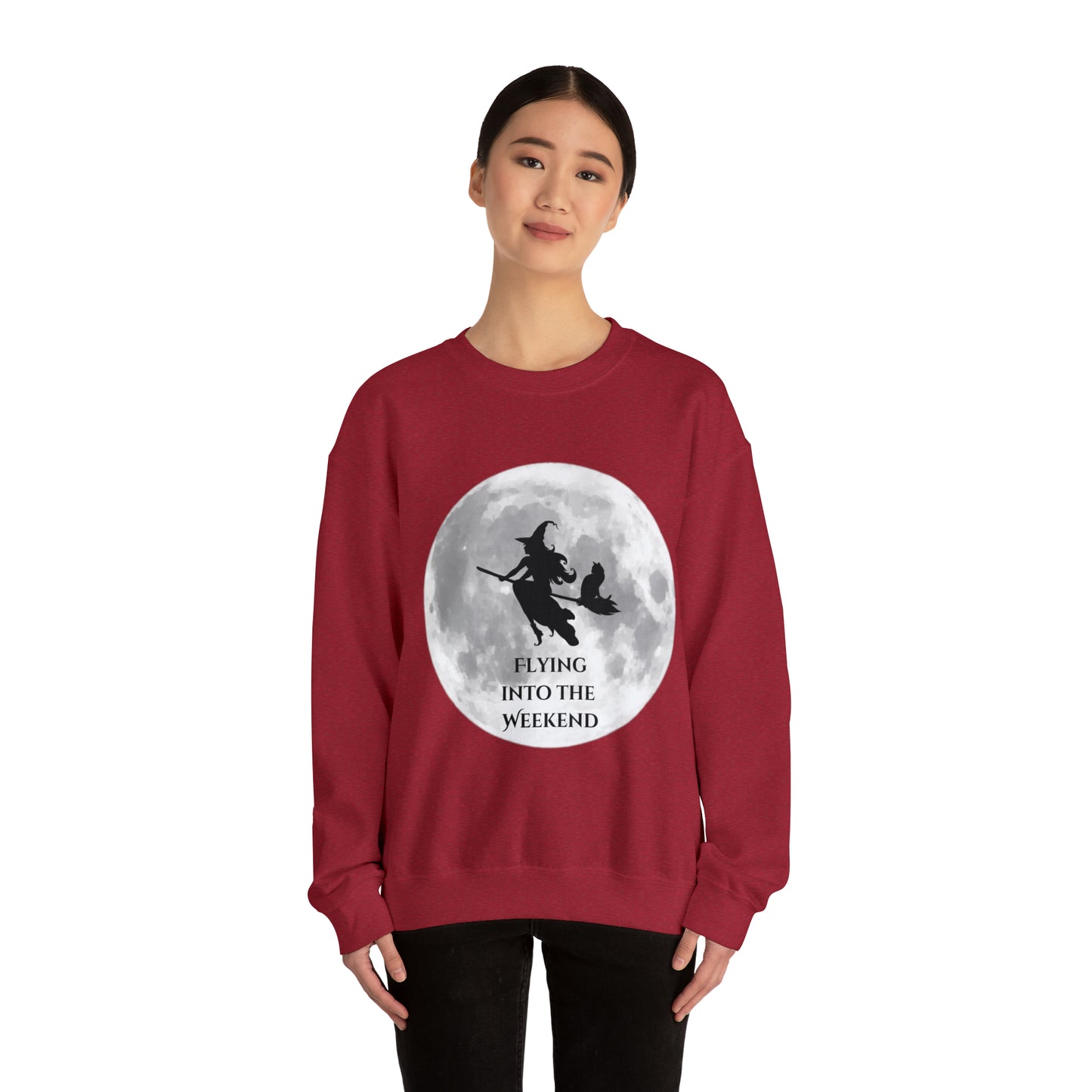 Flying Witch Unisex Heavy Blend™ Crewneck Sweatshirt