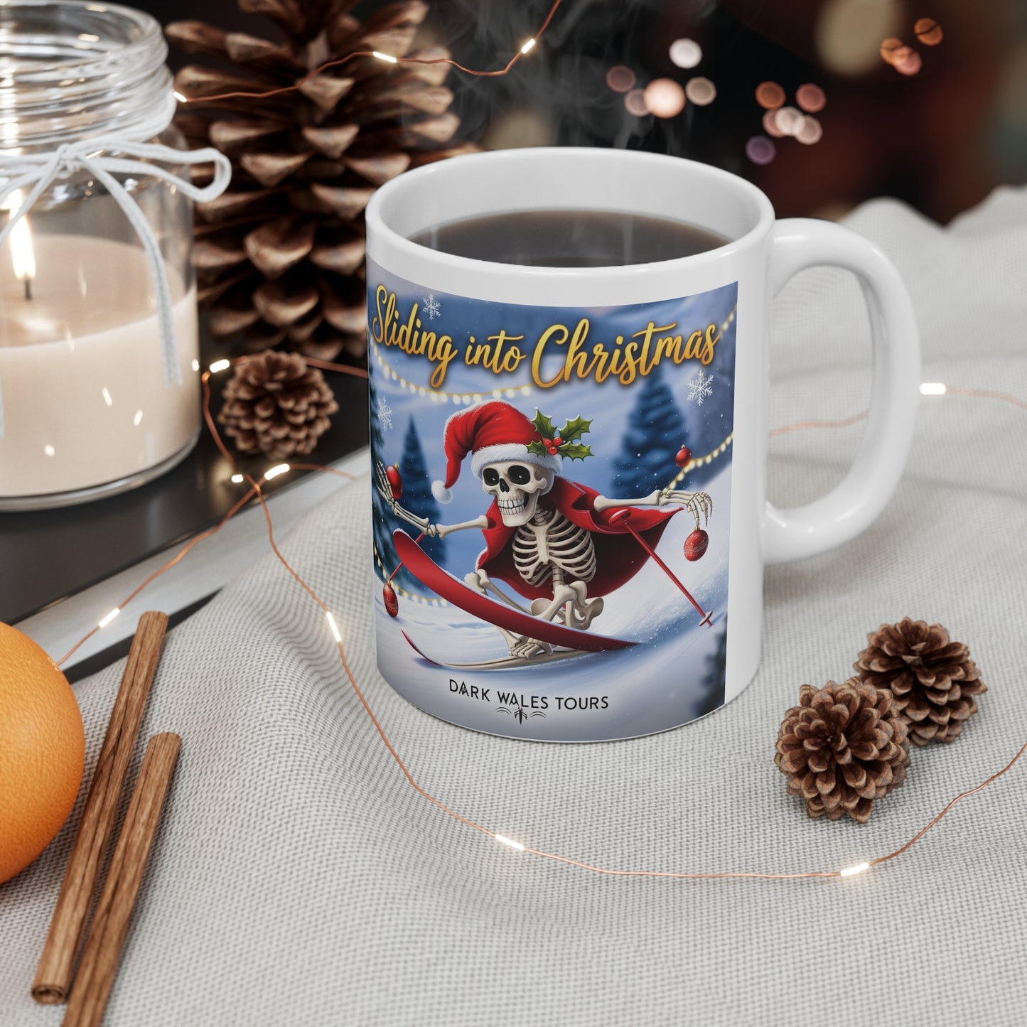 Sliding into Christmas White Mug