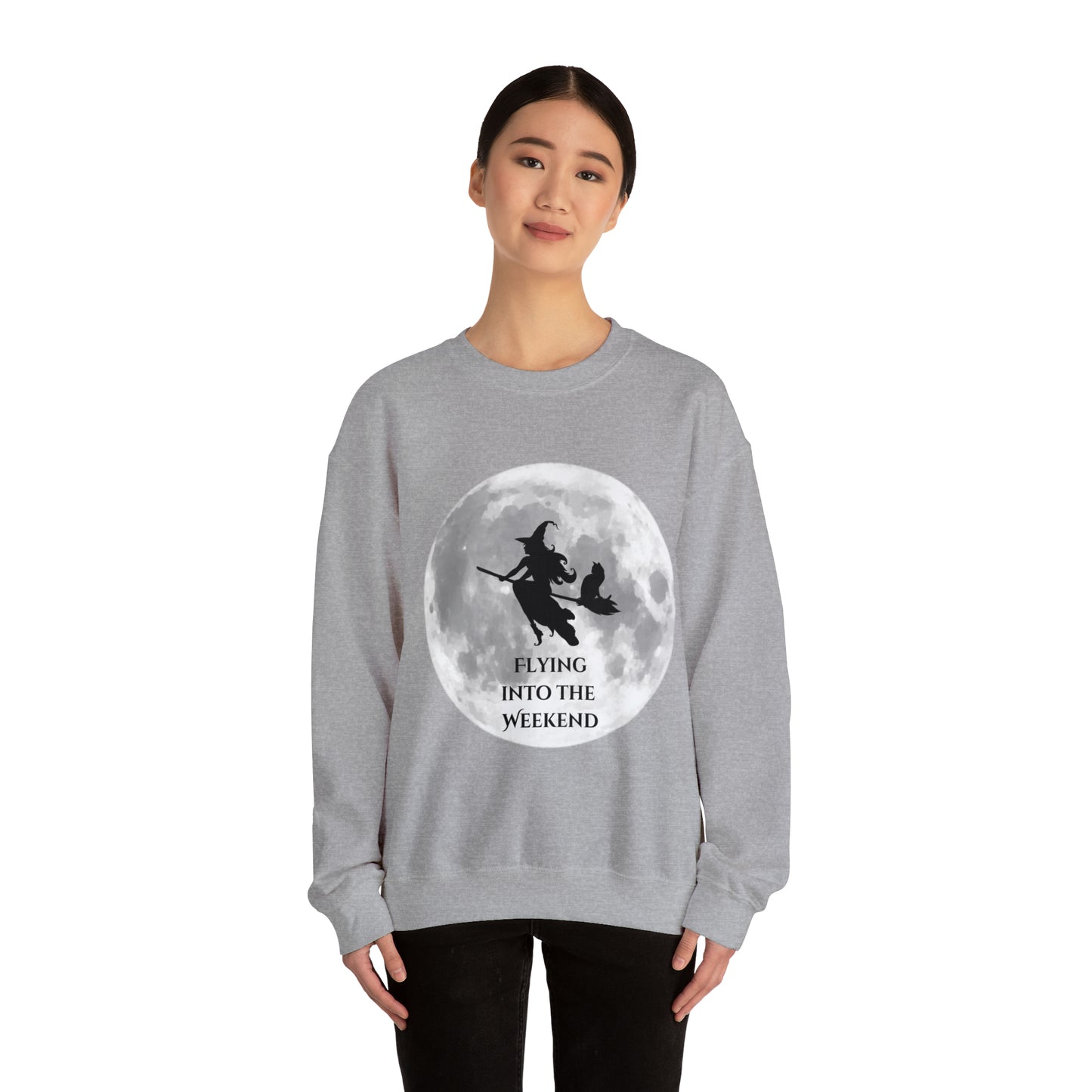 Flying Witch Unisex Heavy Blend™ Crewneck Sweatshirt