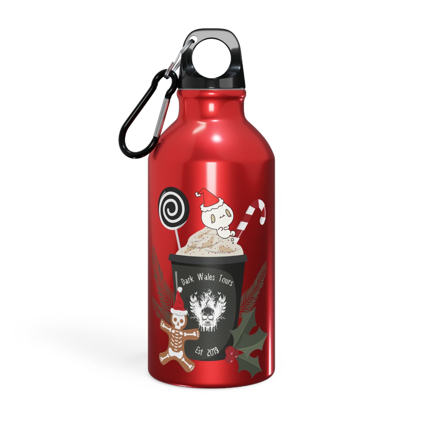 Dark Wales Christmas Sports Bottle