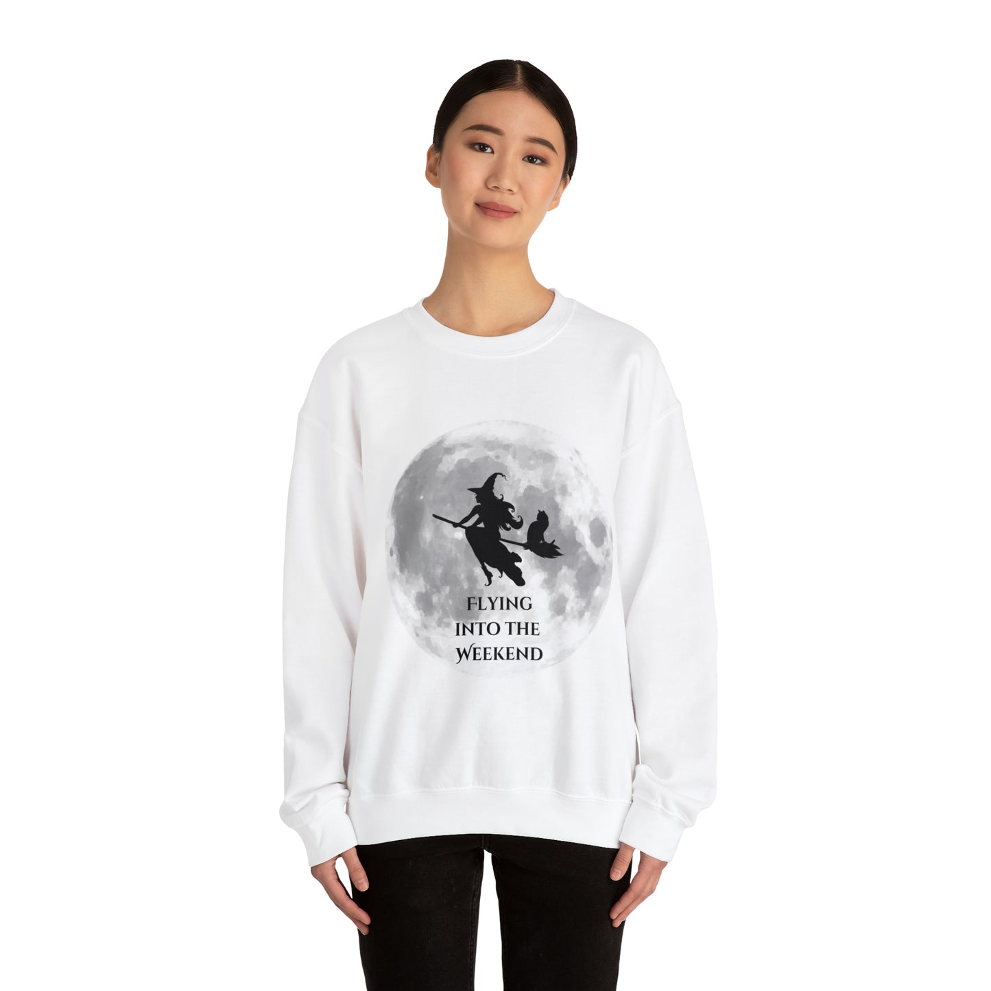 Flying Witch Unisex Heavy Blend™ Crewneck Sweatshirt