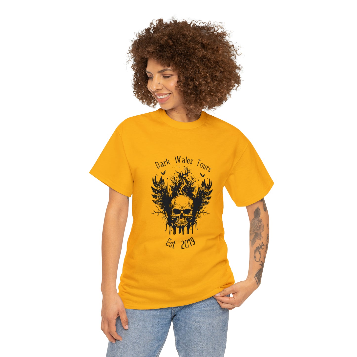 Dark Wales Tours Est. 2019 Unisex T-Shirt- Black logo