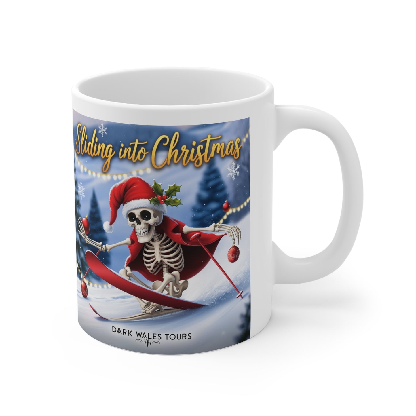 Sliding into Christmas White Mug