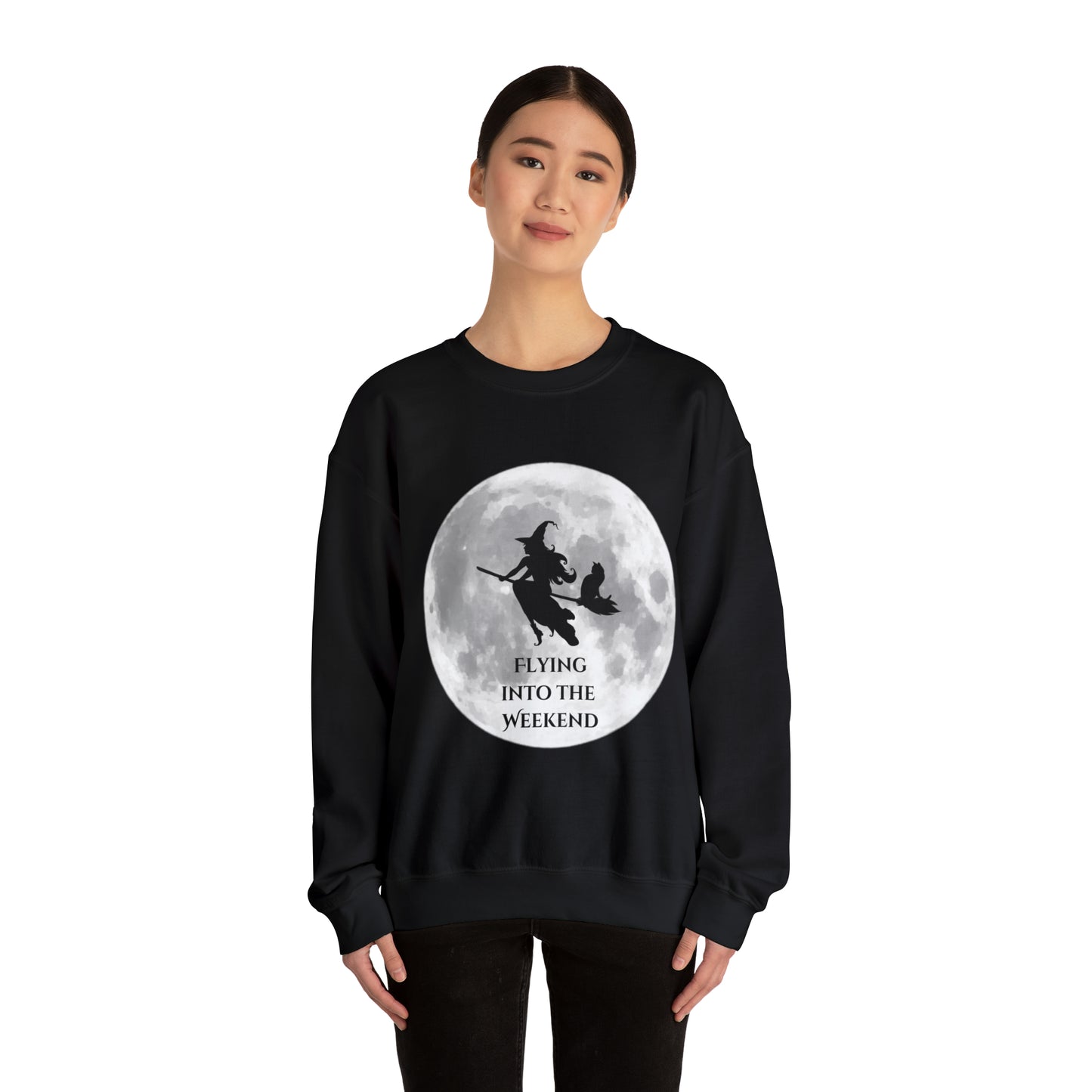 Flying Witch Unisex Heavy Blend™ Crewneck Sweatshirt